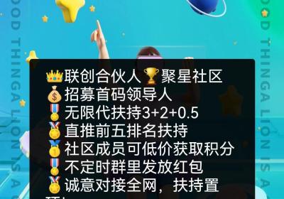 狮子好物对接全网，有联创合伙人制度！全网没有排线