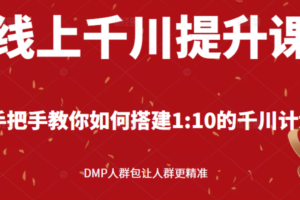 （0816期）枫芸传媒·线上千川提升课：手把手教你搭建1：10的千川计划 DMP人群包让人群更精准