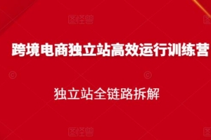 （1332期）跨境电商独立站高效运行训练营，独立站全链路拆解