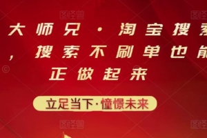 （1348期）电商大师兄·淘宝搜索新玩法，搜索不刷单也能真正做起来