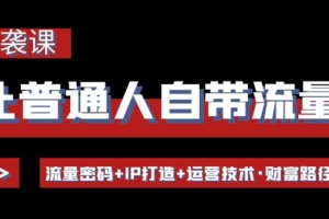 （2529期）让普通人自带流量的逆袭课：流量密码+IP打造+运营技术·财富路径
