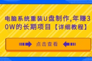（2891期）电脑系统重装U盘制作项目，年赚30W长期稳定【详细教程】