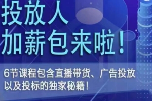 （3193期）三里屯·投放人薪资包，6节直播课，包含直播带货、广告投放、以及投标的独家秘籍