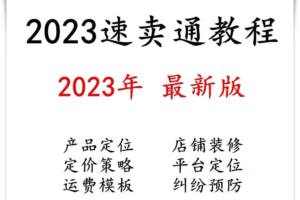 （3244期）红鱼电商&知易电商·2023跨境电商速卖通aliexpress视频教程运营新手培训课程资料