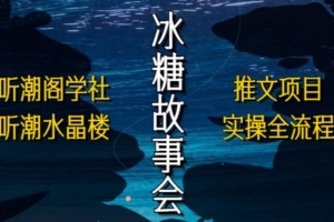 （3732期）听潮阁学社听潮水晶楼抖音冰糖故事会项目实操，小说推文项目实操全流程，简单粗暴！